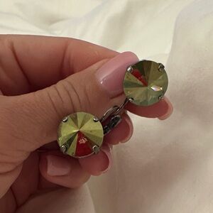 Sabika Elegant Green/Gold-Toned Earrings